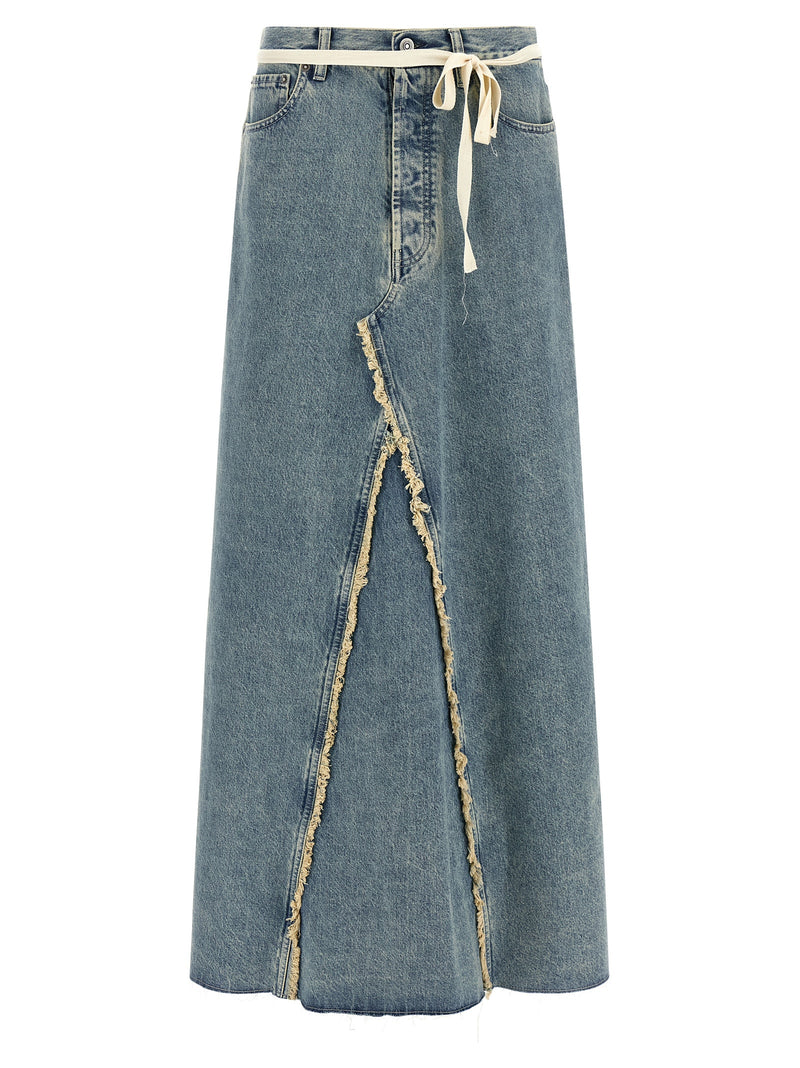 Maison Margiela Blue Cotton Mini Skirt