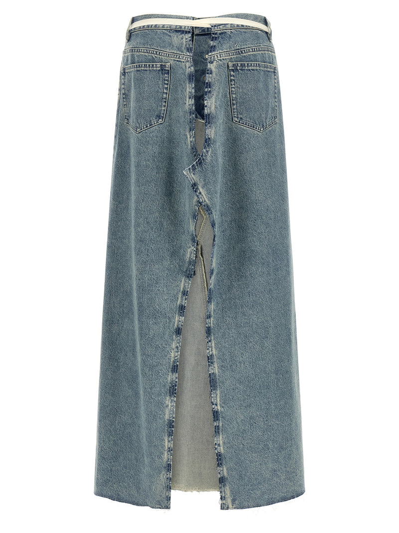 Maison Margiela Blue Cotton Mini Skirt