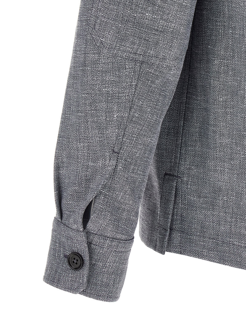 ZEGNA Blue Linen Blouse