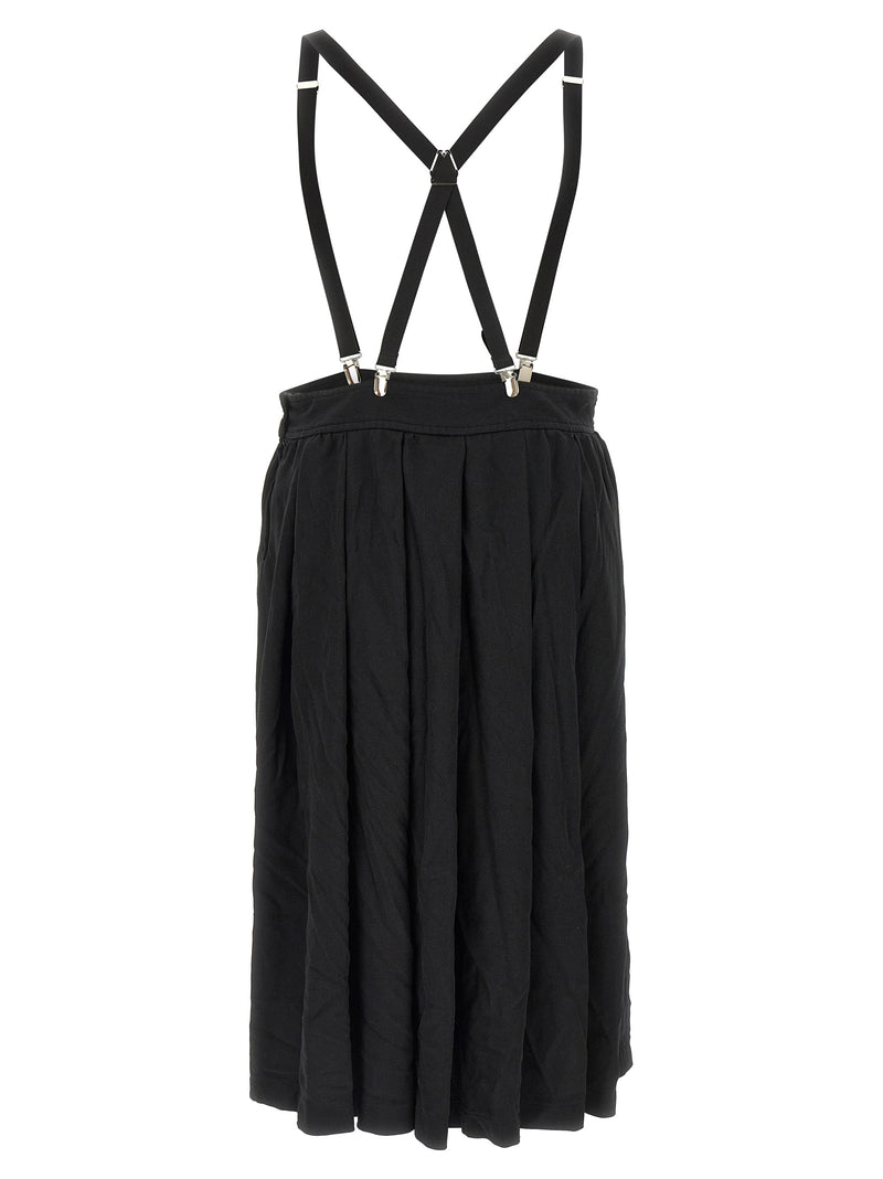 Comme Des Garçons Black Polyester Midi Skirt