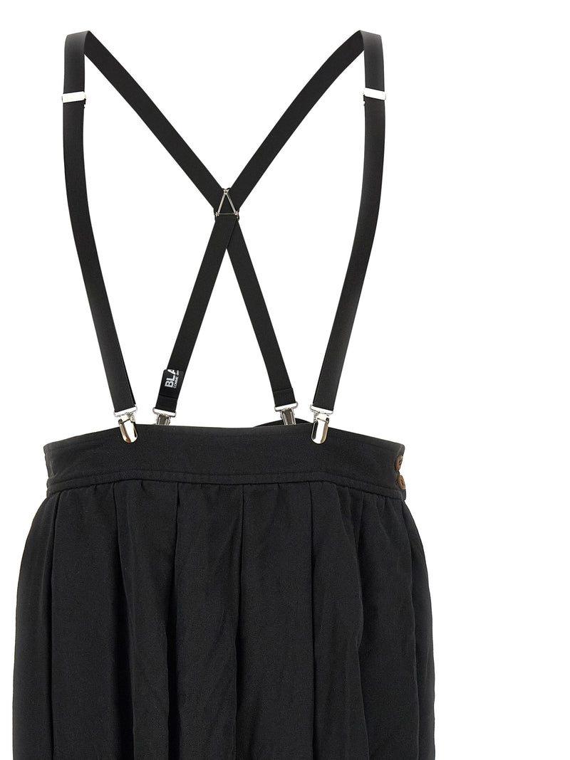 Comme Des Garçons Black Polyester Midi Skirt