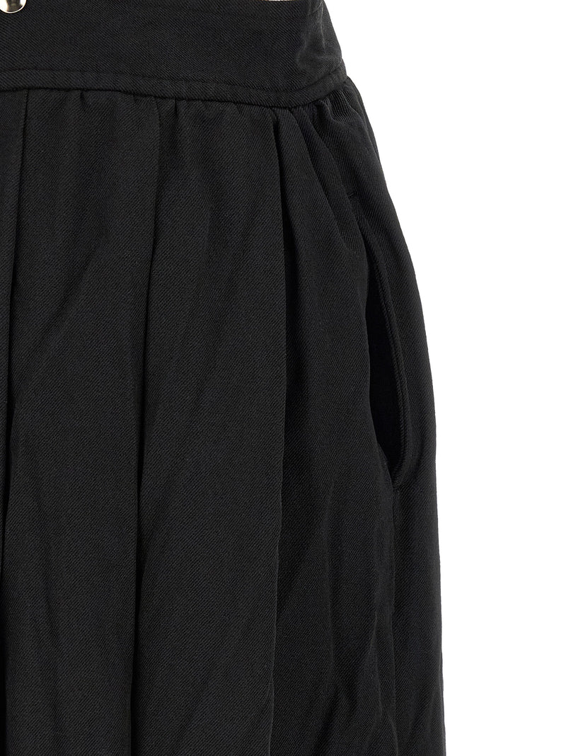 Comme Des Garçons Black Polyester Midi Skirt