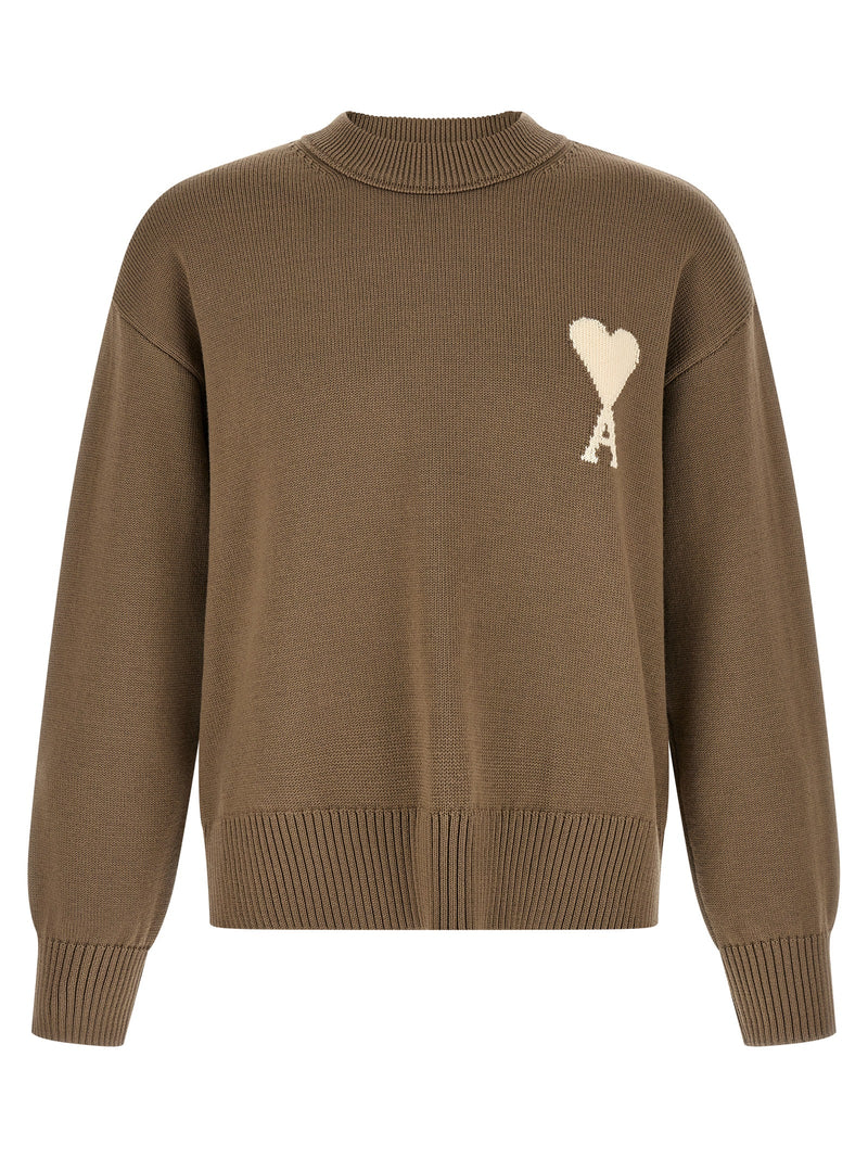 Ami Paris Beige Wool Cardigan