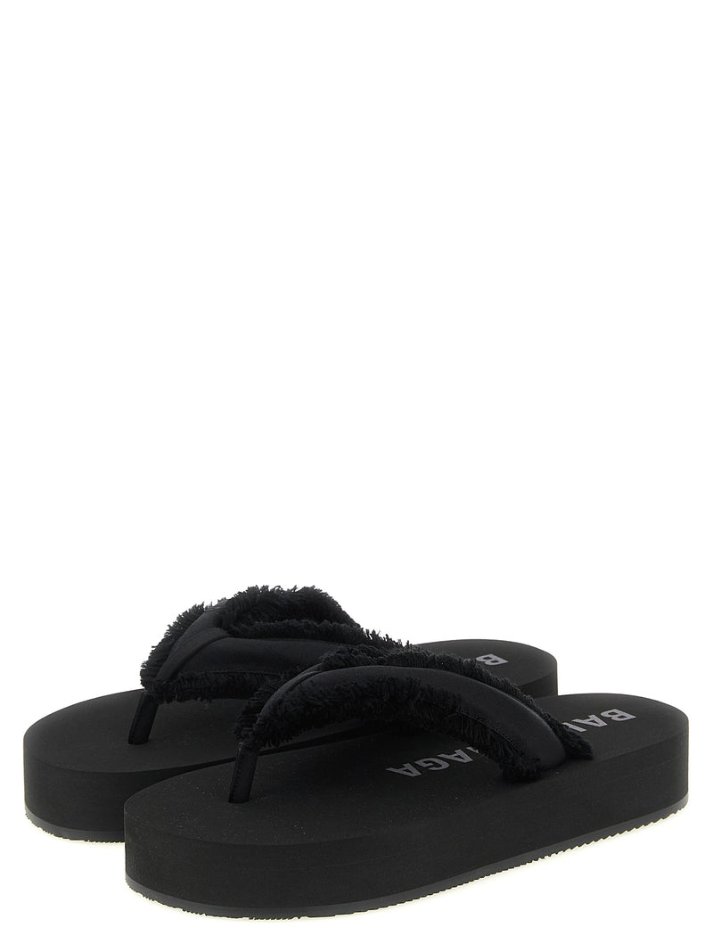 Balenciaga Black Viscose Slides