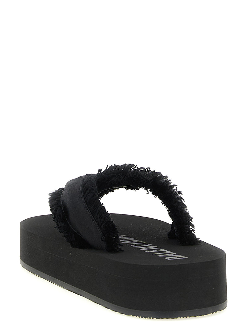 Balenciaga Black Viscose Slides