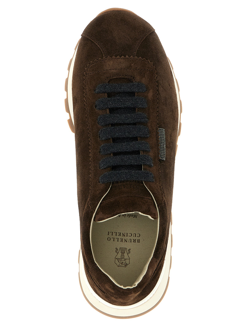 Brunello Cucinelli Brown Calfskin Athletic Sneakers