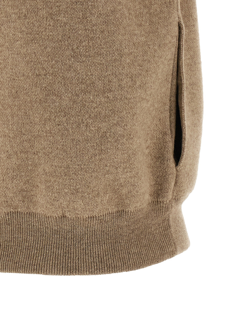 Brunello Cucinelli Beige Cashmere Sleeveless Jacket