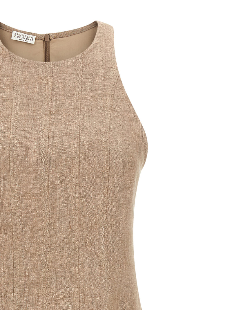 Brunello Cucinelli Beige Linen Long Dress