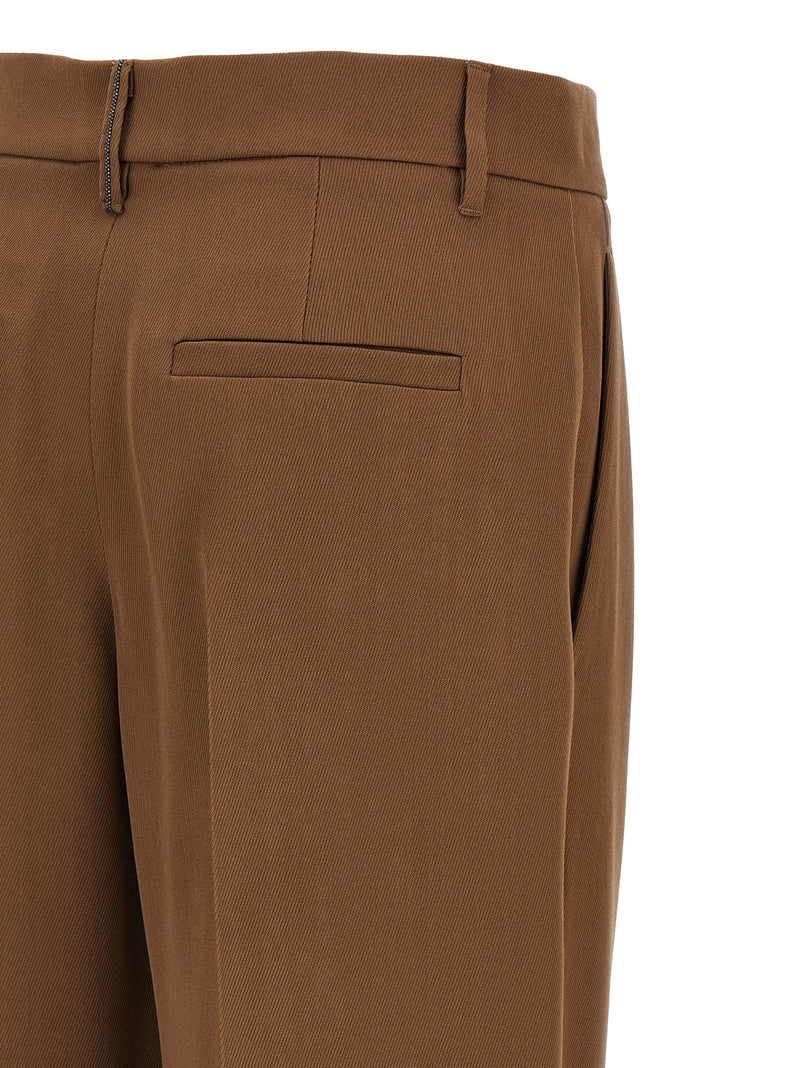Brunello Cucinelli Brown Virgin Wool Casual Pants