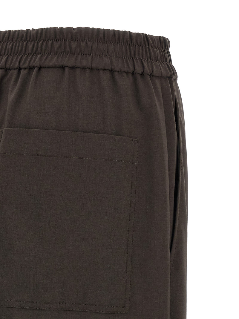 Brunello Cucinelli Brown Virgin Wool Casual Pants