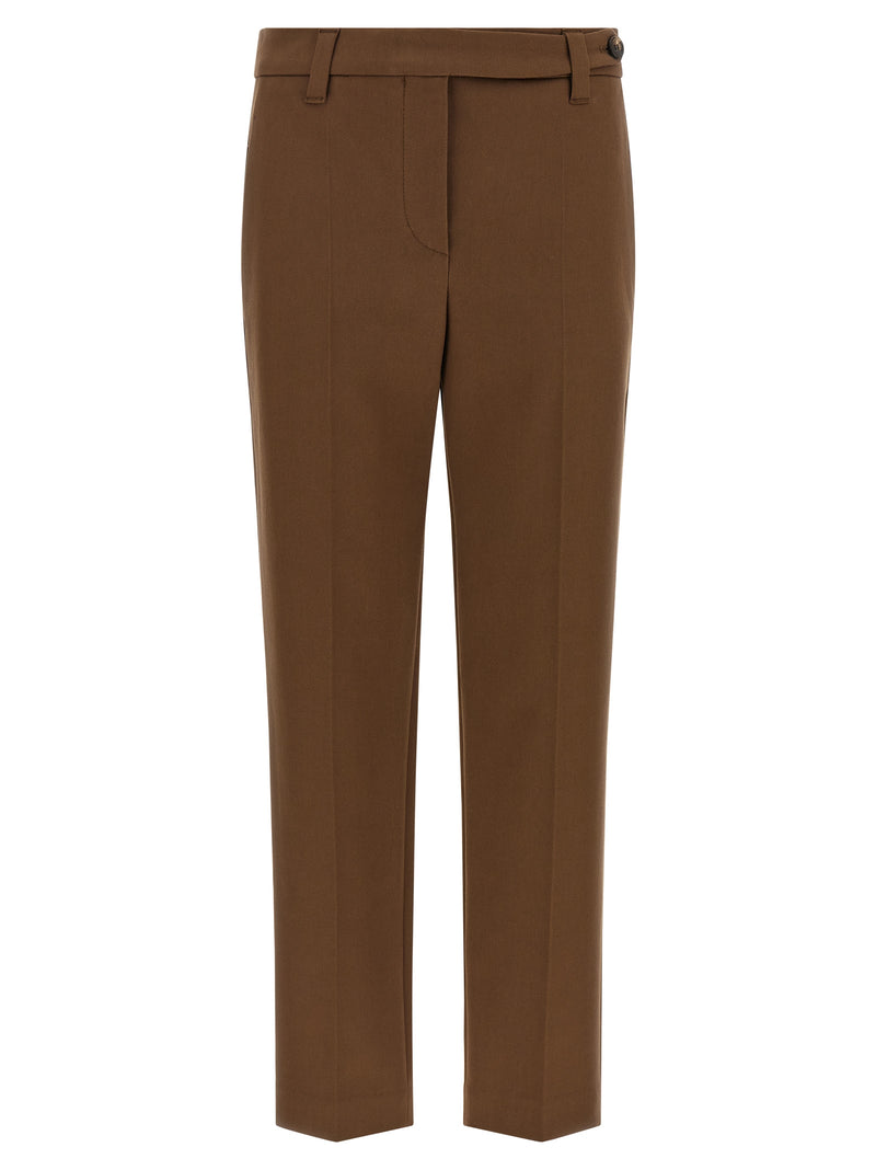 Brunello Cucinelli Brown Cotton Cropped Pants