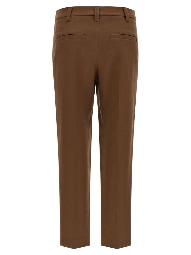 Brunello Cucinelli Brown Cotton Cropped Pants