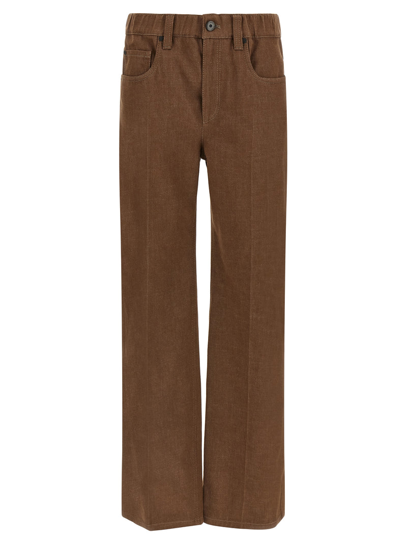 Brunello Cucinelli Brown Cotton Jeans Denim