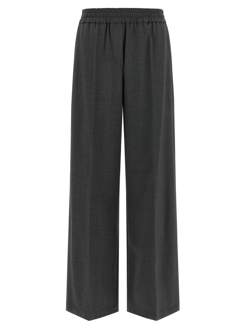Brunello Cucinelli Gray Virgin Wool Flared Pants