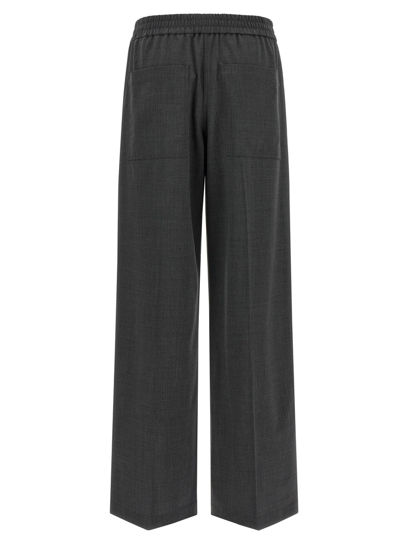 Brunello Cucinelli Gray Virgin Wool Flared Pants