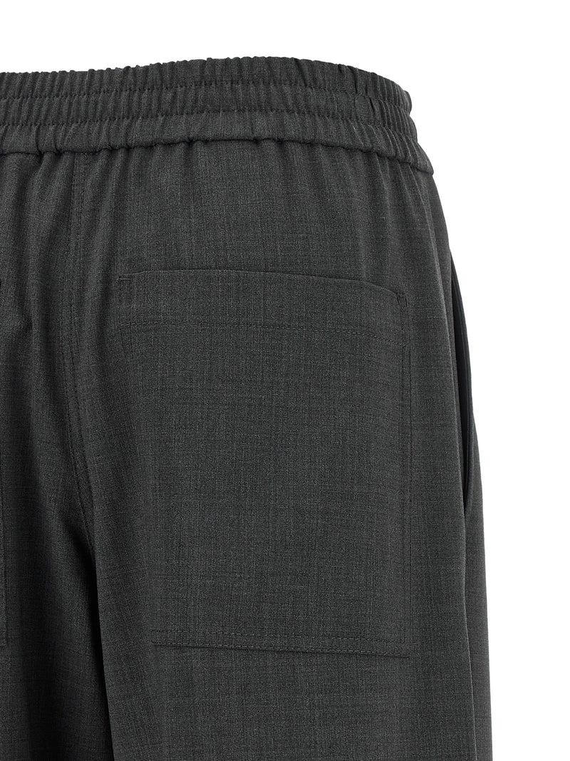 Brunello Cucinelli Gray Virgin Wool Flared Pants