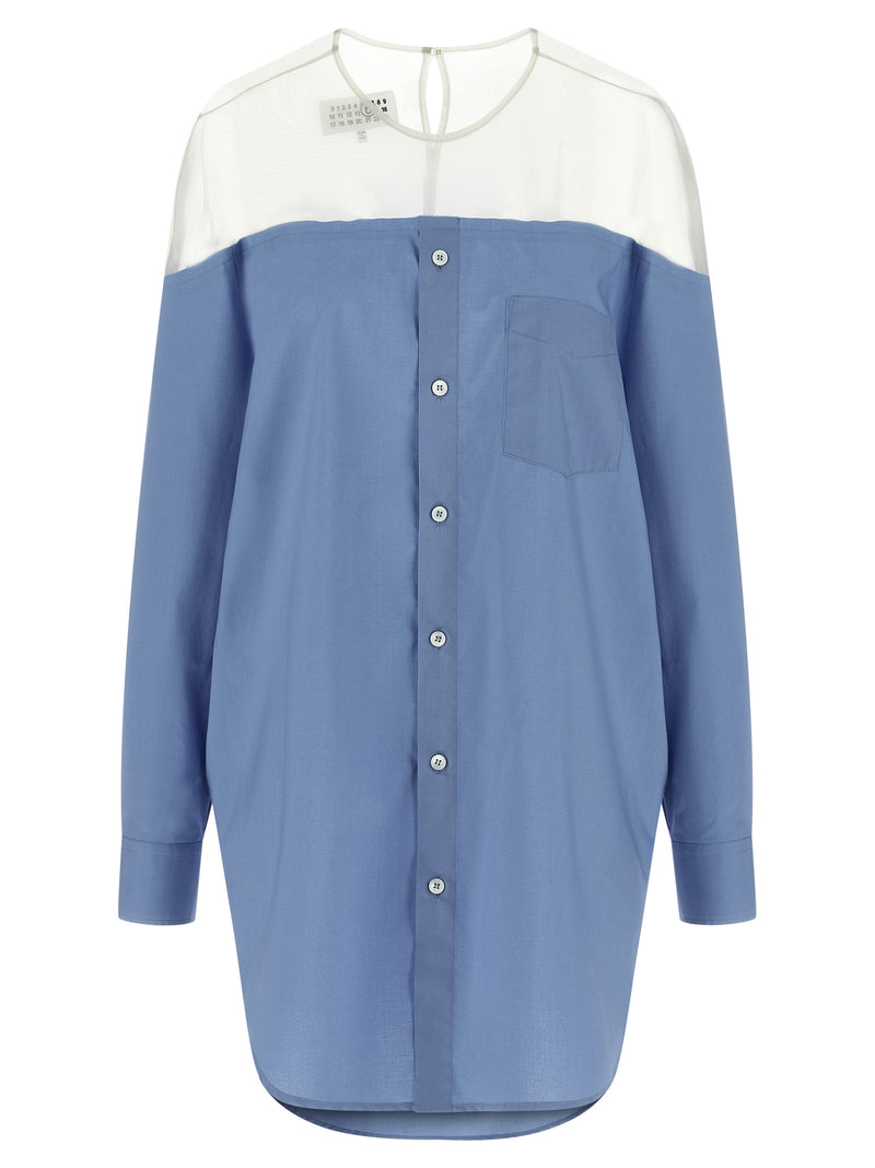 MM6 Maison Margiela Blue Cotton Blouse