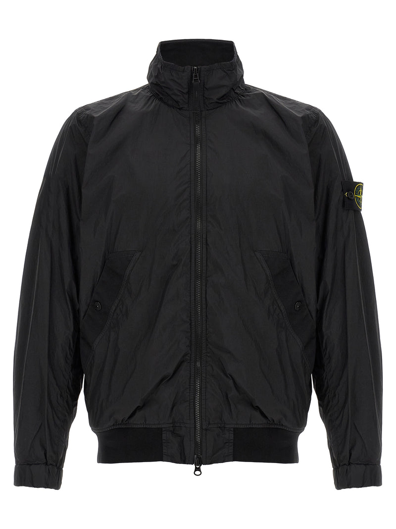 Stone Island Black Polyamide Full-Length Jacket
