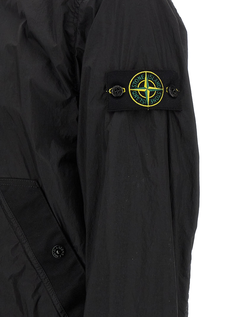 Stone Island Black Polyamide Full-Length Jacket