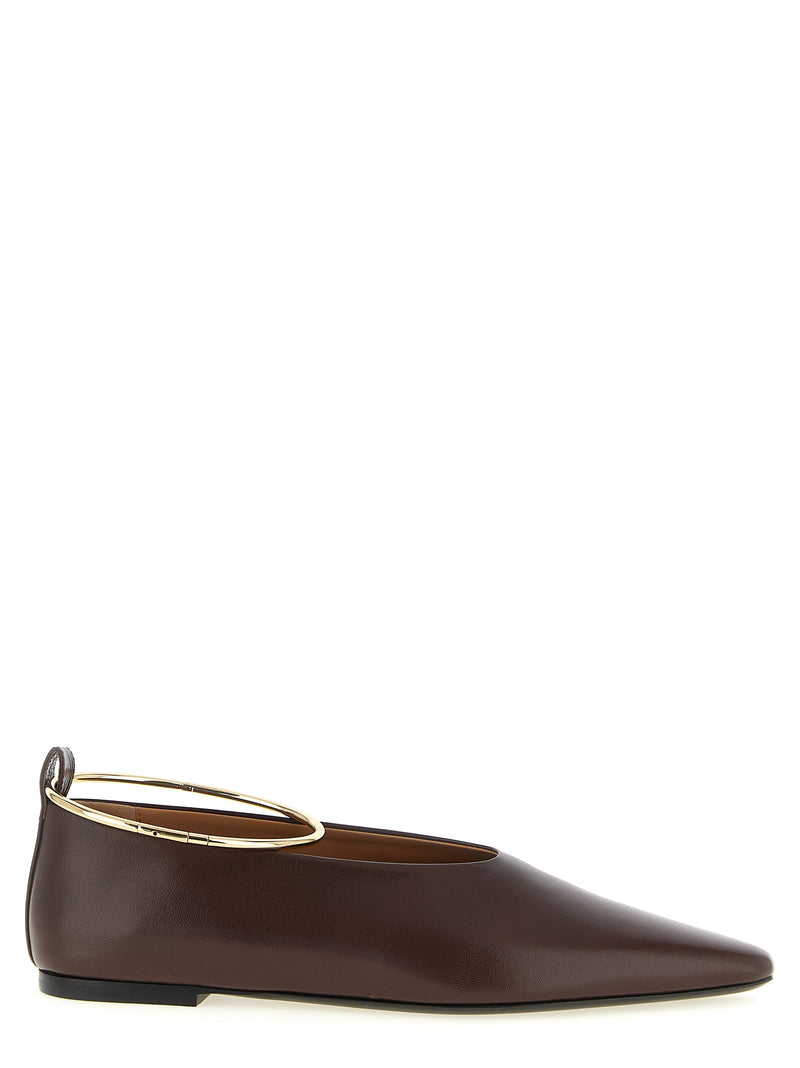 Jil Sander Brown Goatskin Ballet Flats