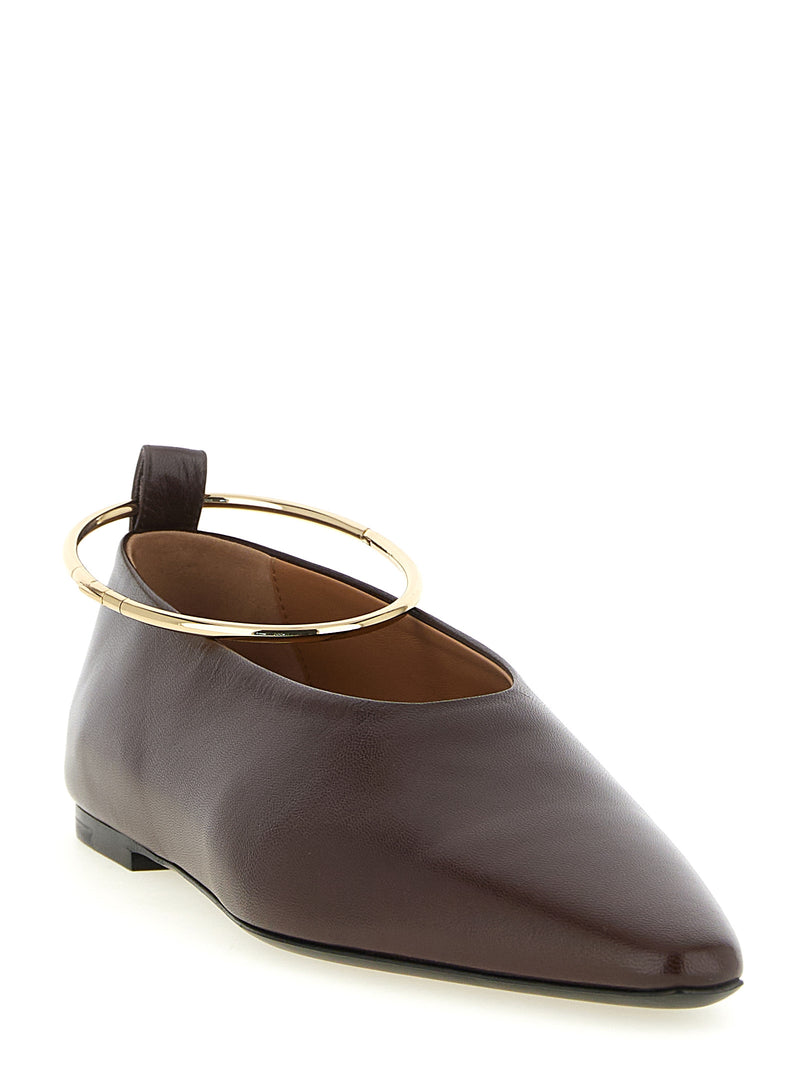 Jil Sander Brown Goatskin Ballet Flats