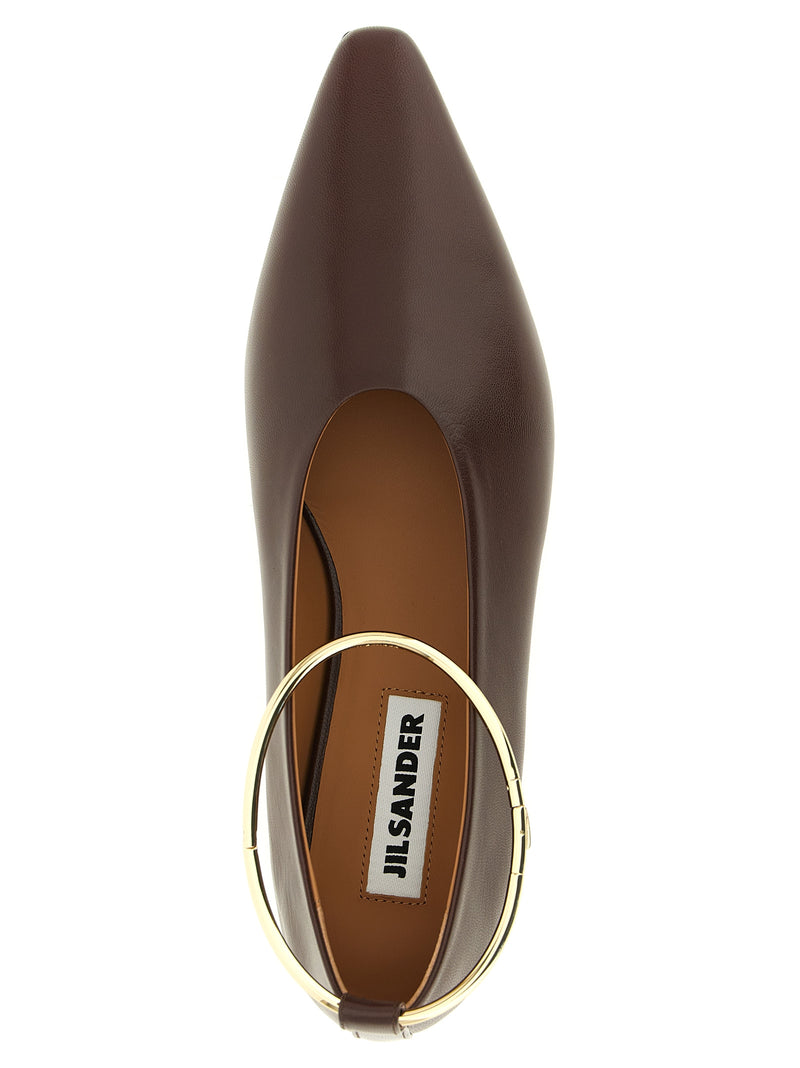 Jil Sander Brown Goatskin Ballet Flats