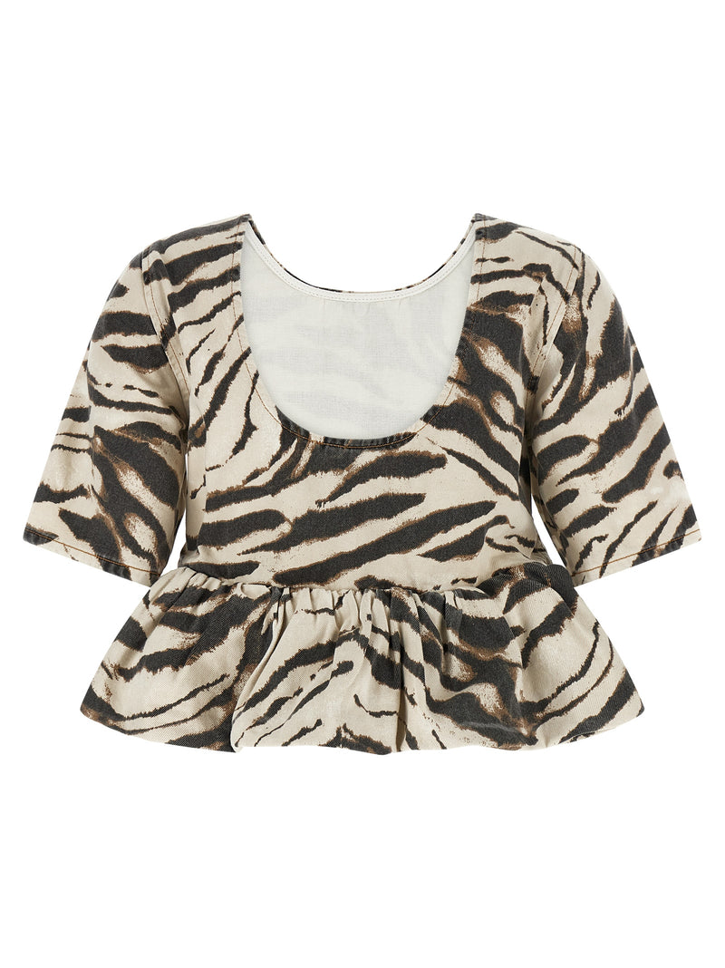 Ganni Multicolor Organic Cotton Shirt