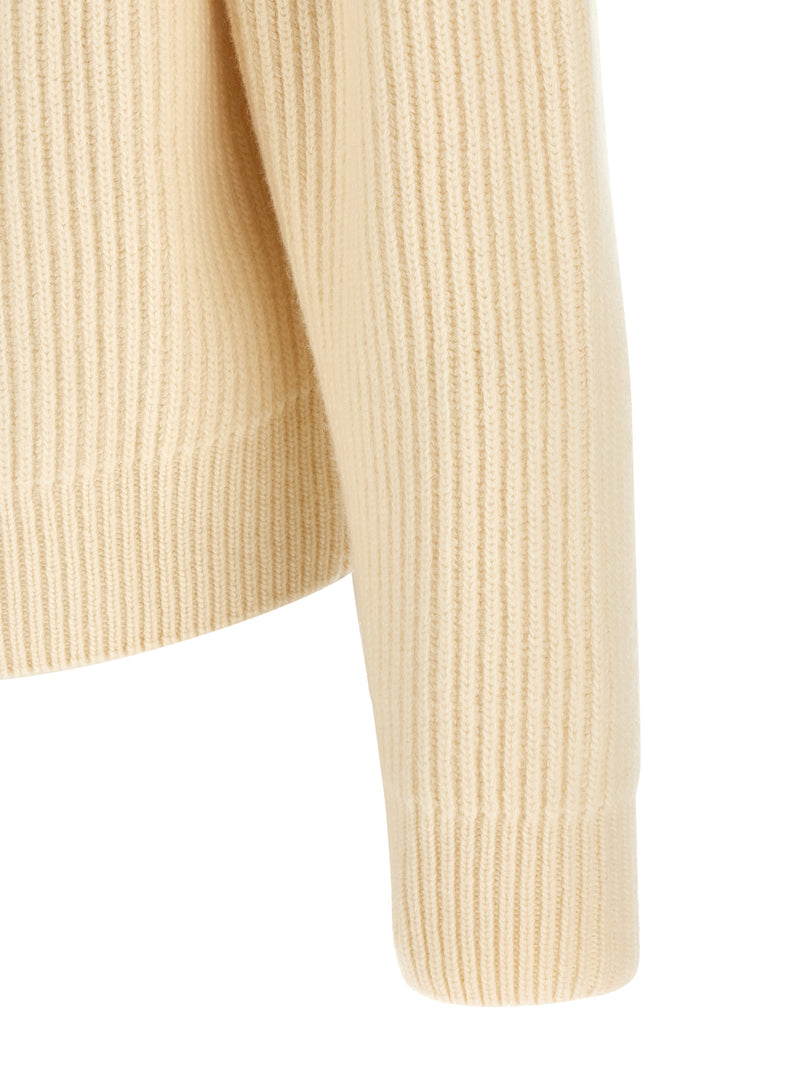 Jil Sander White Wool Cardigan