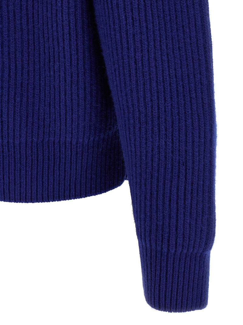 Jil Sander Blue Wool Cardigan