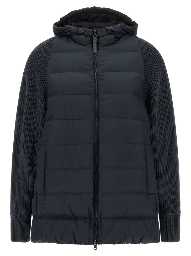 Brunello Cucinelli Blue Polyester Full-Length Jacket
