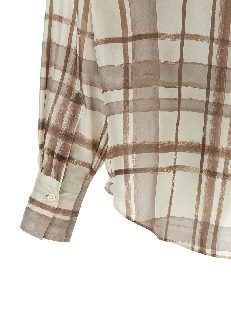 Brunello Cucinelli Beige Silk Blouse