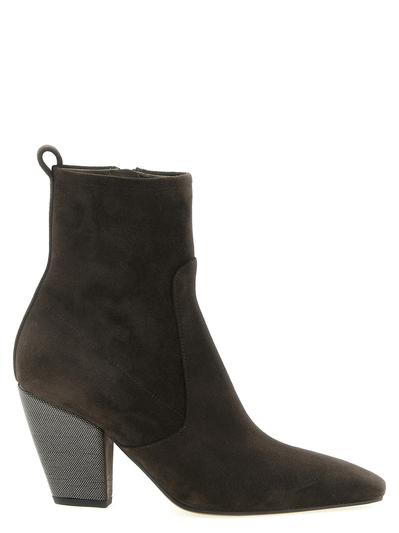 Brunello Cucinelli Brown Calfskin Ankle Boots