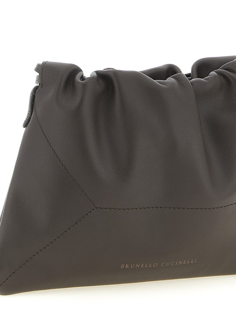 Brunello Cucinelli Brown Calfskin Clutch Bag