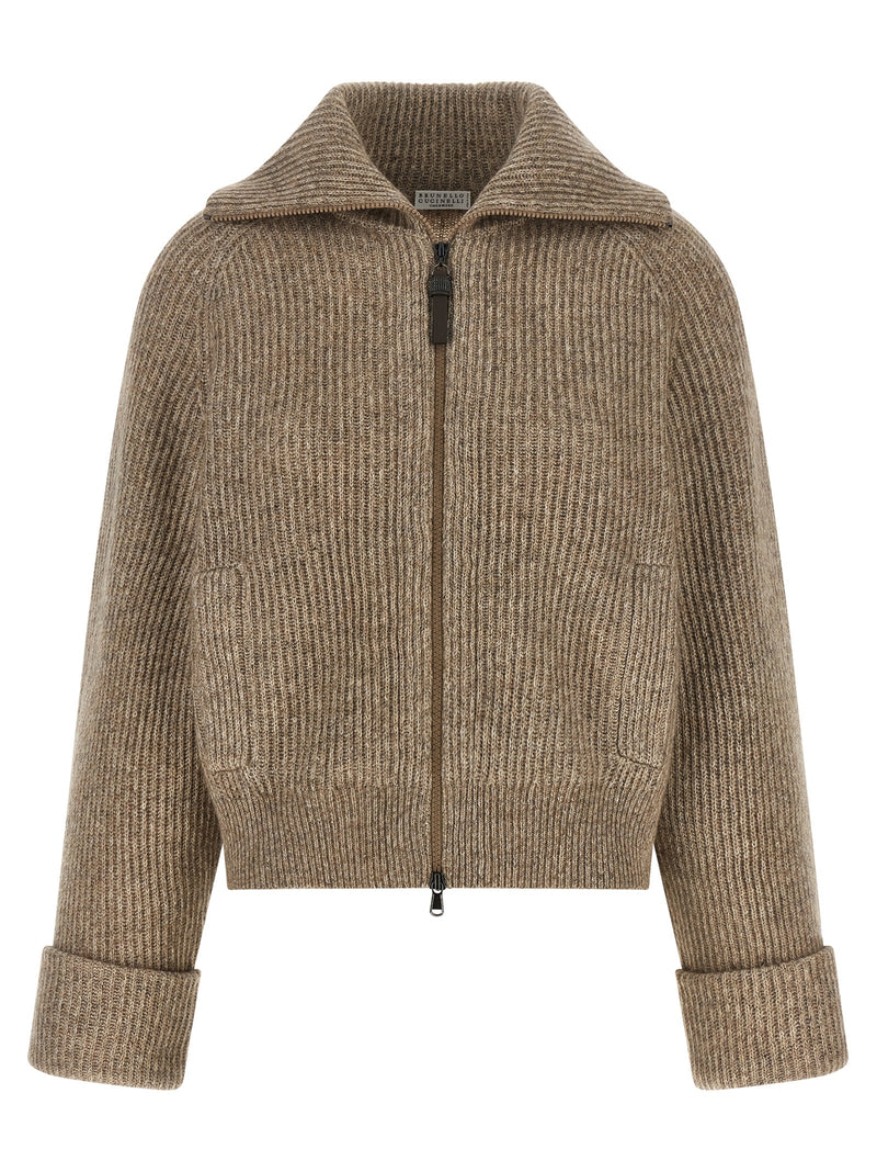Brunello Cucinelli Beige Cashmere Cardigan