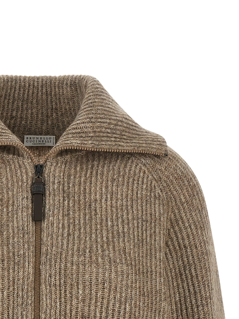 Brunello Cucinelli Beige Cashmere Cardigan
