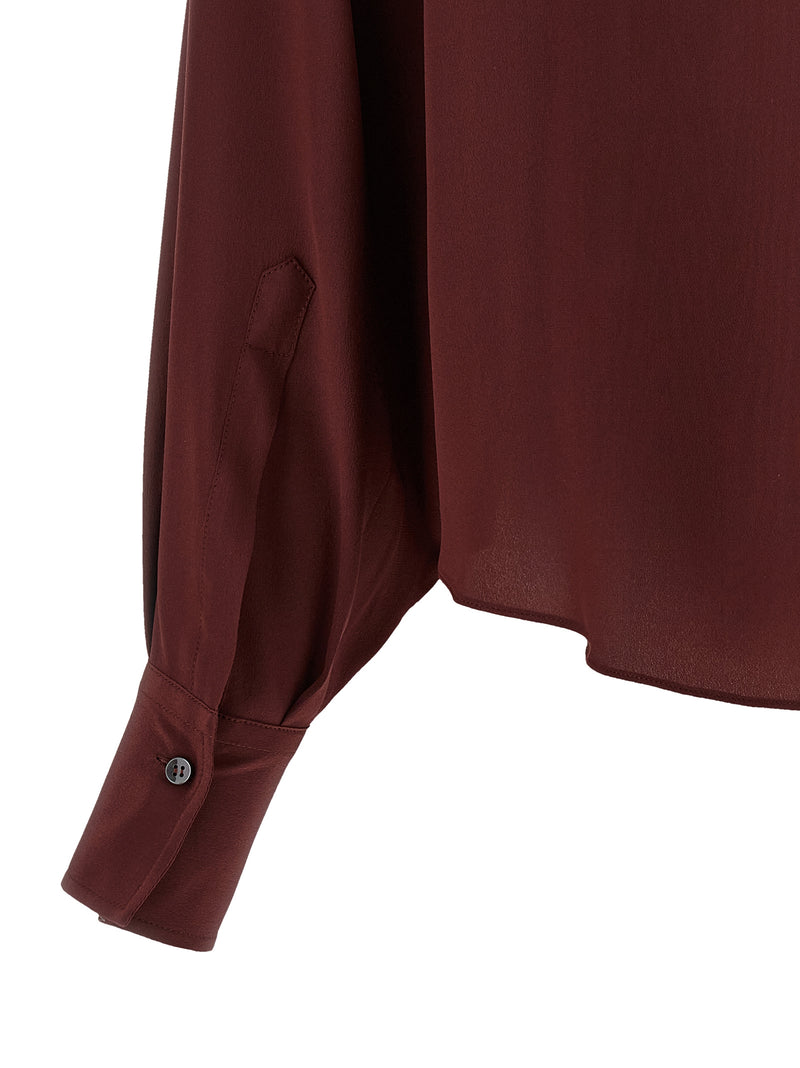 Brunello Cucinelli Bordeaux Silk Blouse