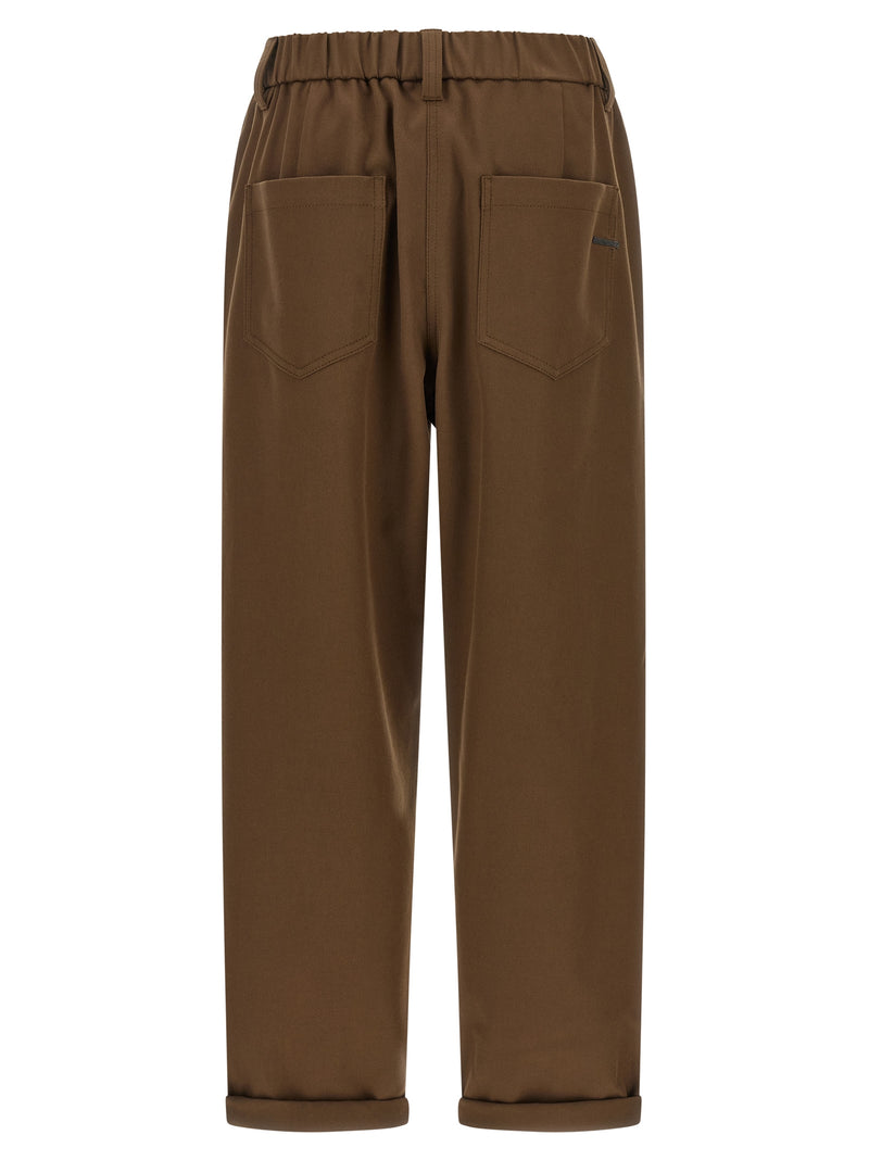 Brunello Cucinelli Brown Cotton Casual Pants