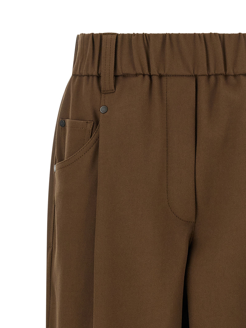 Brunello Cucinelli Brown Cotton Casual Pants