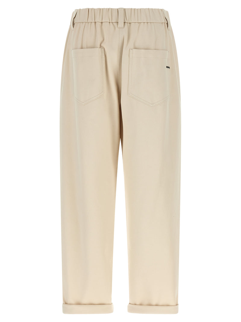 Brunello Cucinelli Beige Cotton Casual Pants