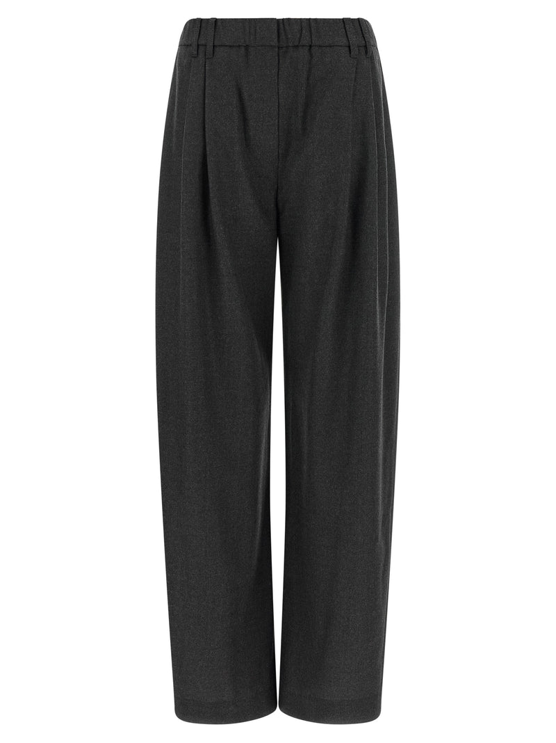 Brunello Cucinelli Gray Virgin Wool Casual Pants