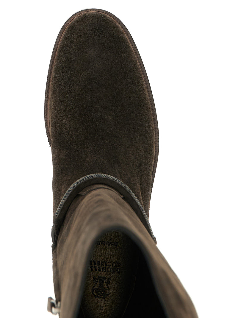 Brunello Cucinelli Black Calfskin Over The Knee