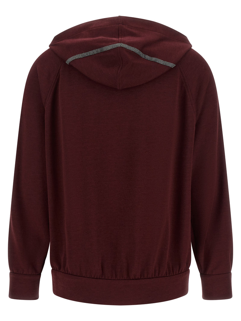 Brunello Cucinelli Bordeaux Cotton Sweatshirt