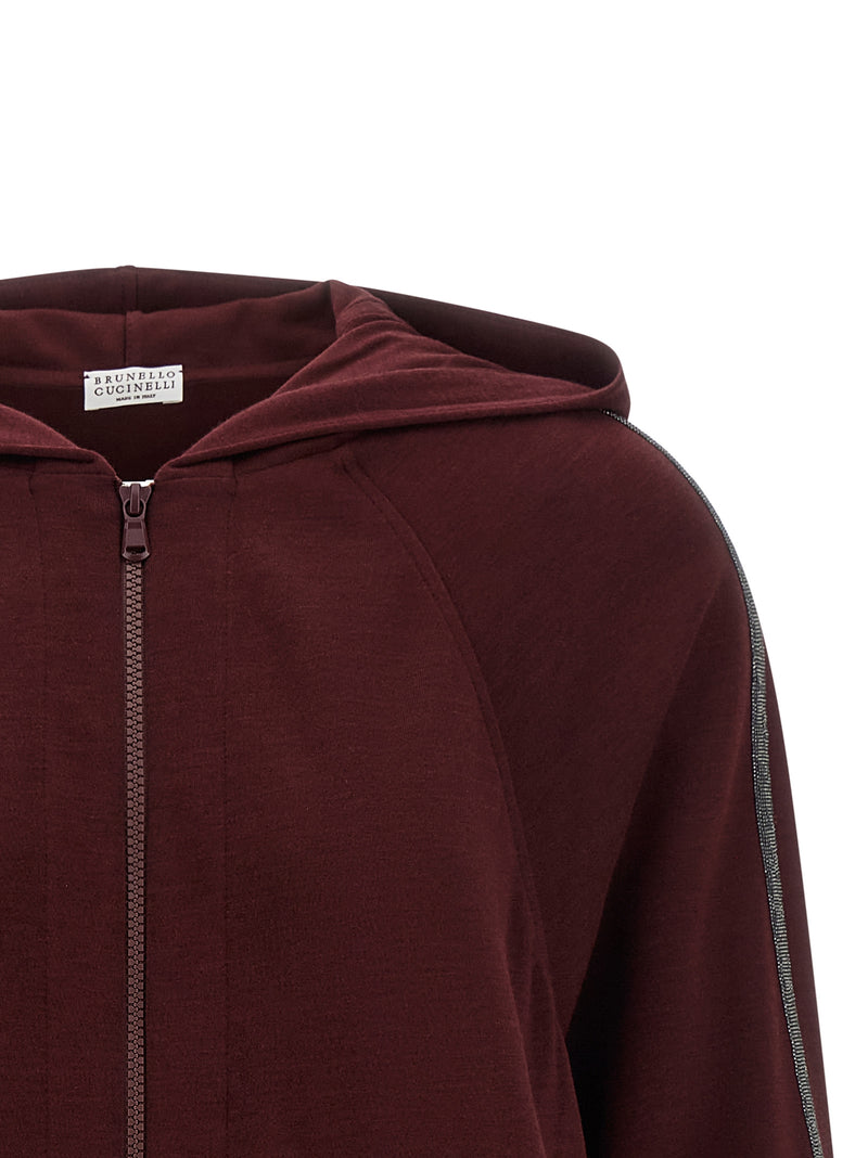 Brunello Cucinelli Bordeaux Cotton Sweatshirt