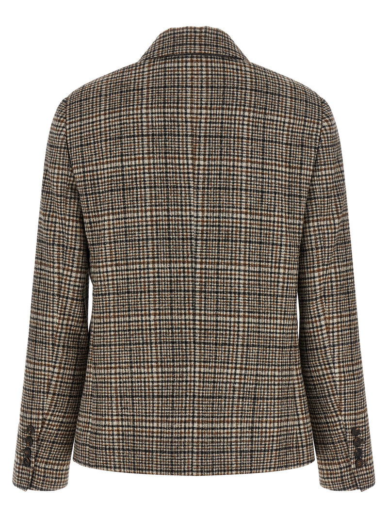 Brunello Cucinelli Beige Alpaca Leather Blazer