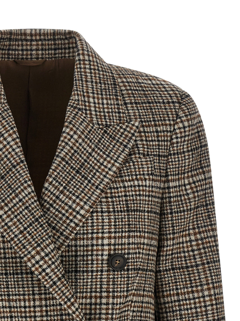 Brunello Cucinelli Beige Alpaca Leather Blazer