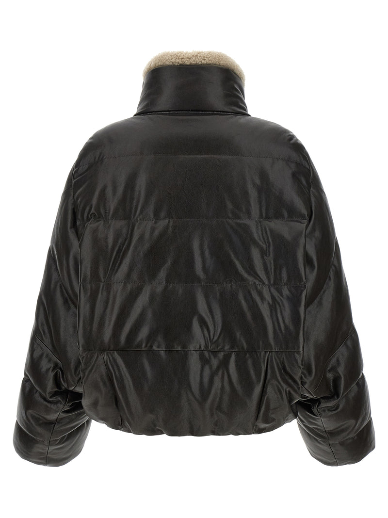 Brunello Cucinelli Brown Lamb Leather Leather Jacket