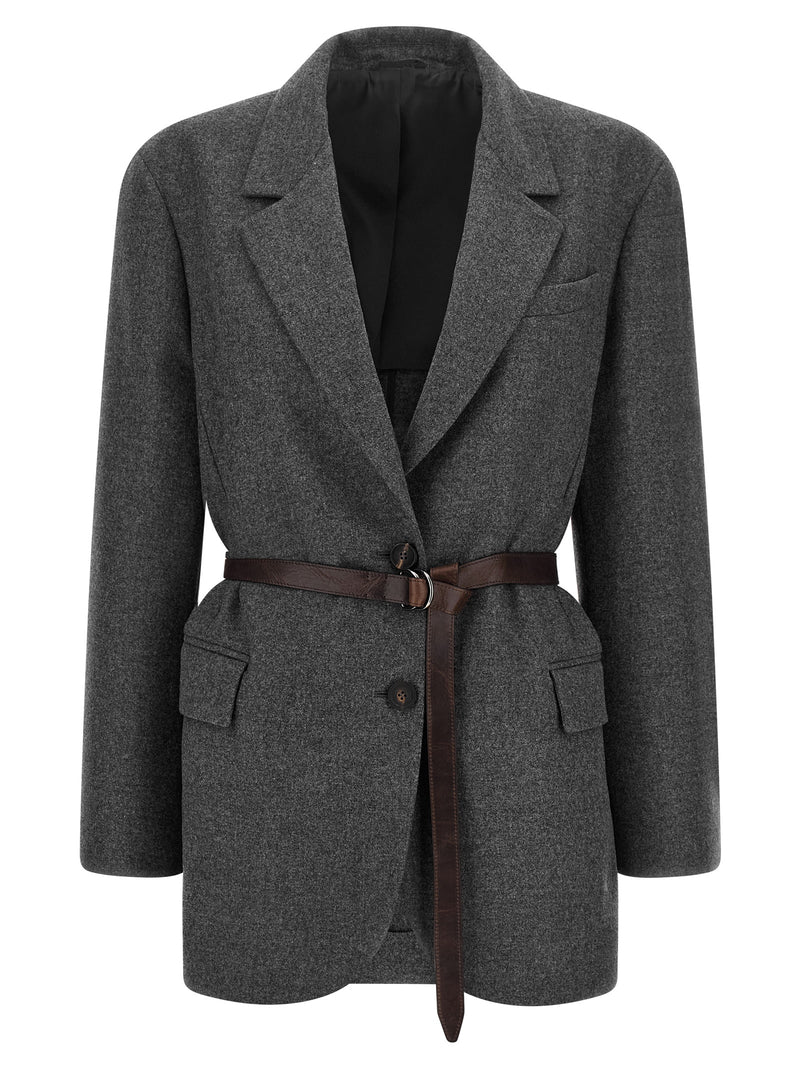 Brunello Cucinelli Gray Virgin Wool Blazer