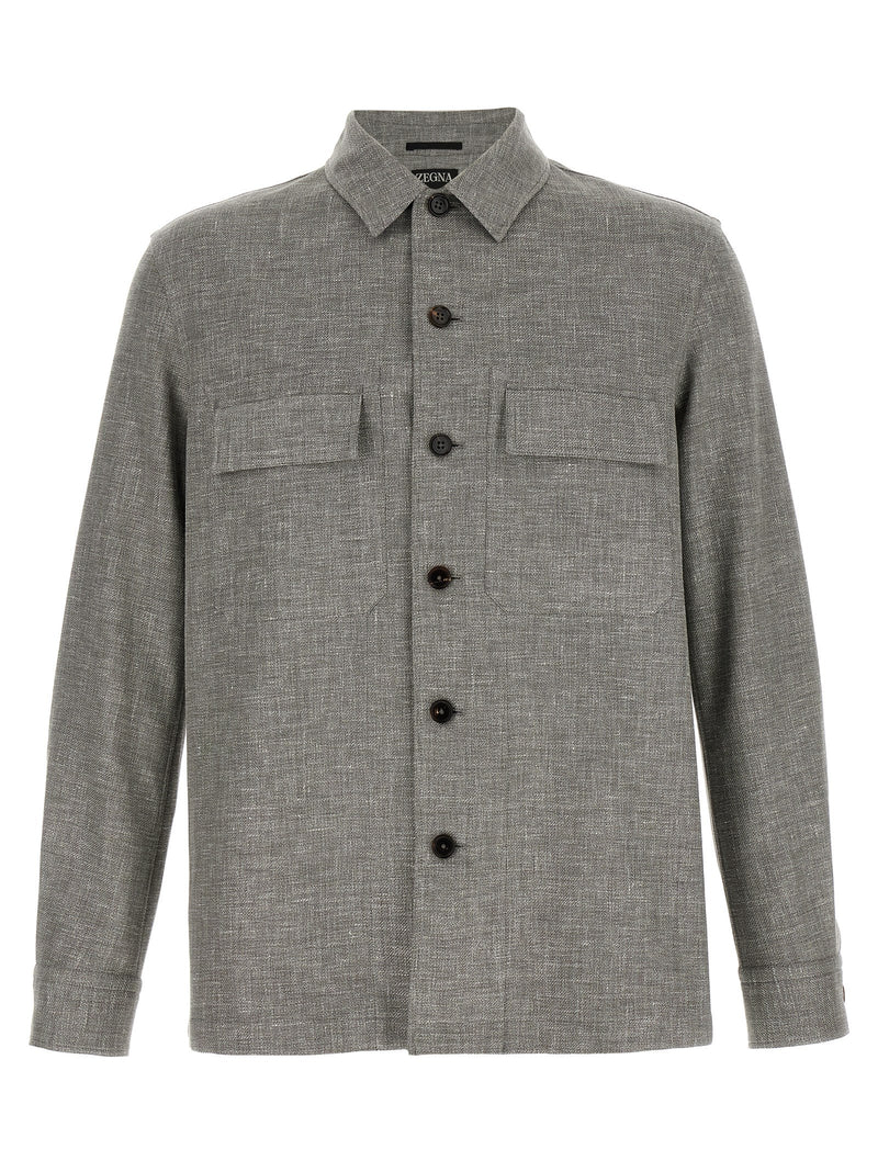 ZEGNA Beige Linen Blouse