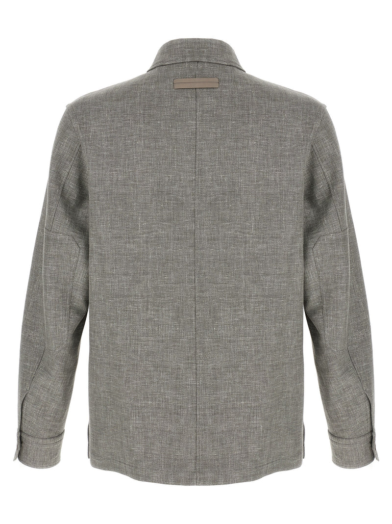 ZEGNA Beige Linen Blouse