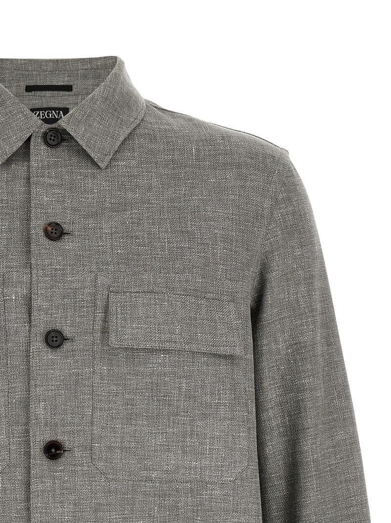 ZEGNA Beige Linen Blouse